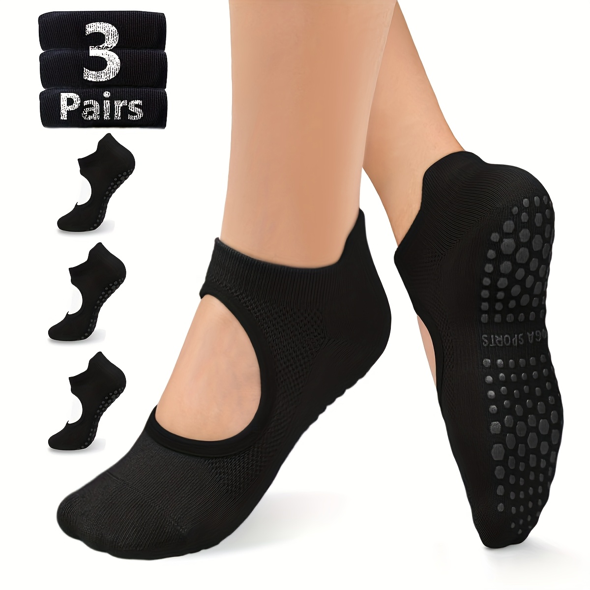 Pilates Yoga And Barre - Rutschfeste Damensocken für Yoga, Barre, Pilates,