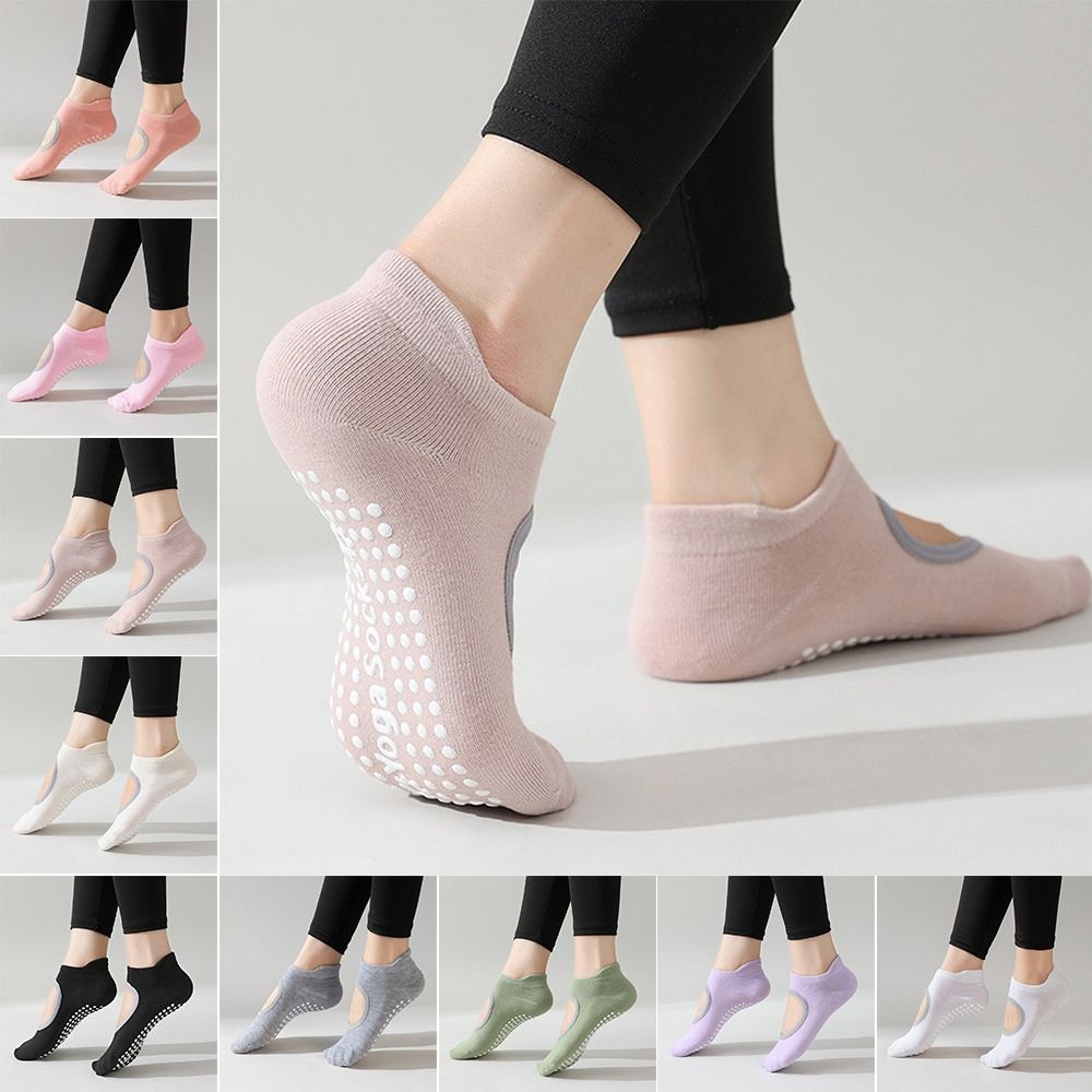 Pilates Yoga Youtube - Bequeme rutschfeste Silikon-Yoga-Socken, rückenfreie elastische Pilates-Socken,