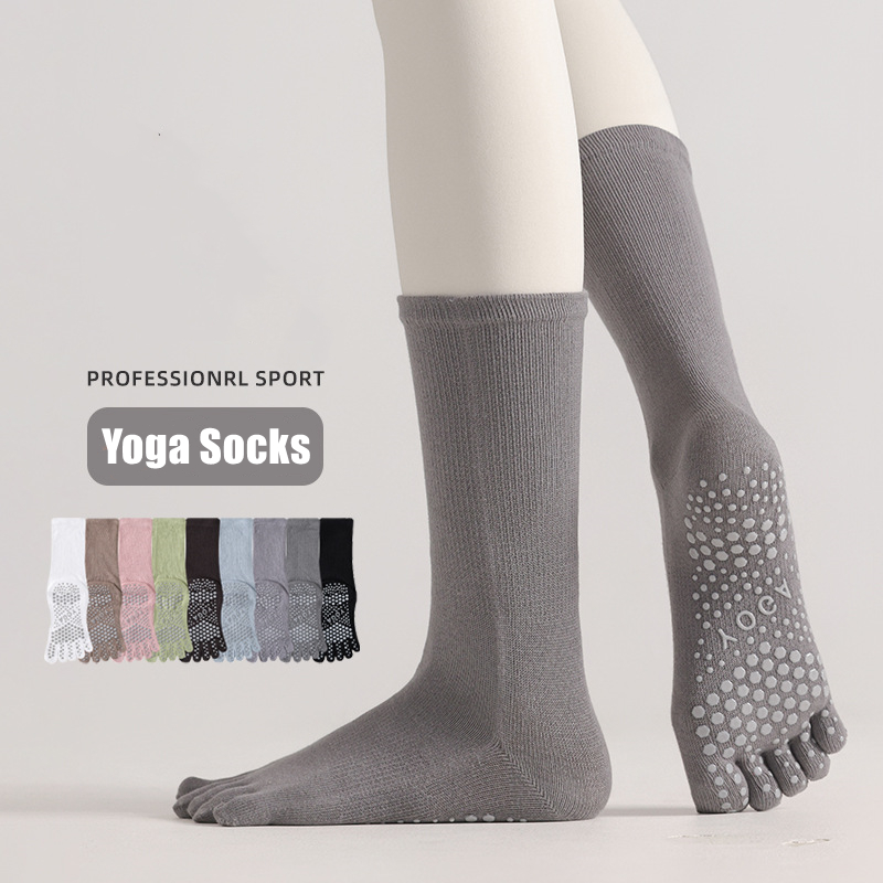 Pilates Yoga Youtube - 1 Paar Damen-Yoga-Socken, Bonbonfarben, Baumwolle, Silikon,