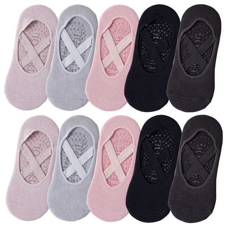 Pilates Yoga And Barre - 1/3 Paar Yoga-Socken für Damen, Baumwolle,