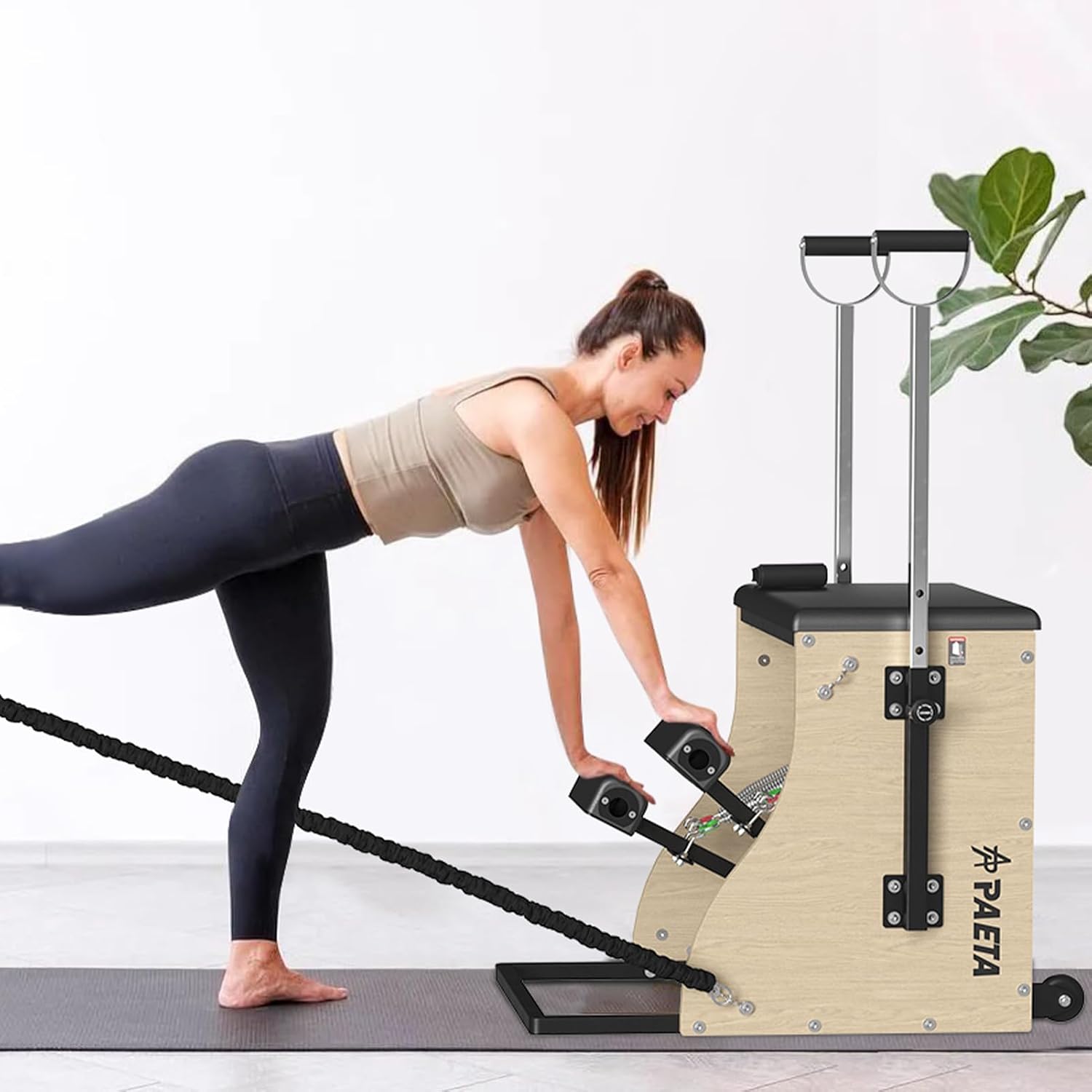 Pilates Yoga Combo - Pilates-Stuhl, Pilates-Kombi-Stuhl, Wunda-Stuhl mit Widerstandsbändern, Griffen
