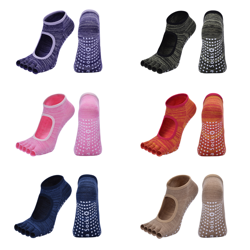 Pilates Yoga Youtube - 1 Paar Fünf-Zehen-Yoga-Socken, rutschfest, atmungsaktiv, rückenfrei,
