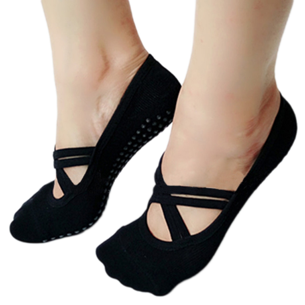 Pilates Yoga And Barre - Yoga-Socken für Damen, Schwarz, Rutschfest, für