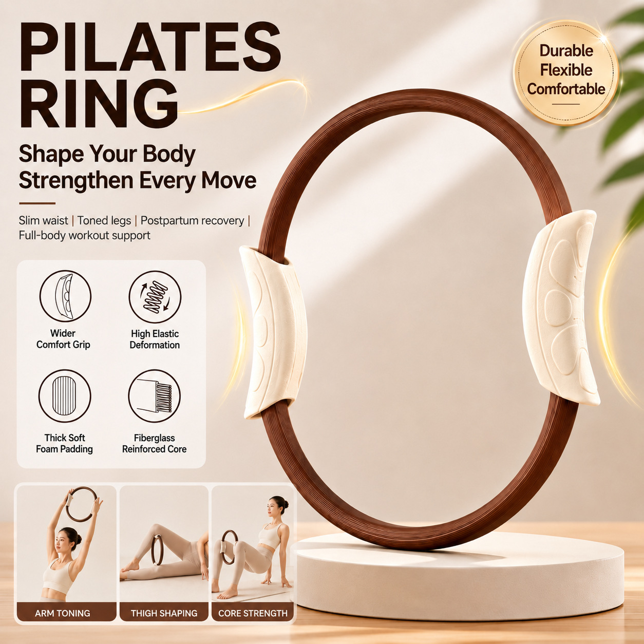 Pilates Yoga Resistance Ring - Pilates-Ring, Yoga-Ring, Beckenbodenmuskeltraining, Körperformungs-Fitnesshilfe, Widerstandsband zum