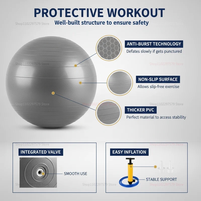 Anti-Burst Yoga-Ball mit Pumpe – Pilates Toning Ball Bewertung und Preis