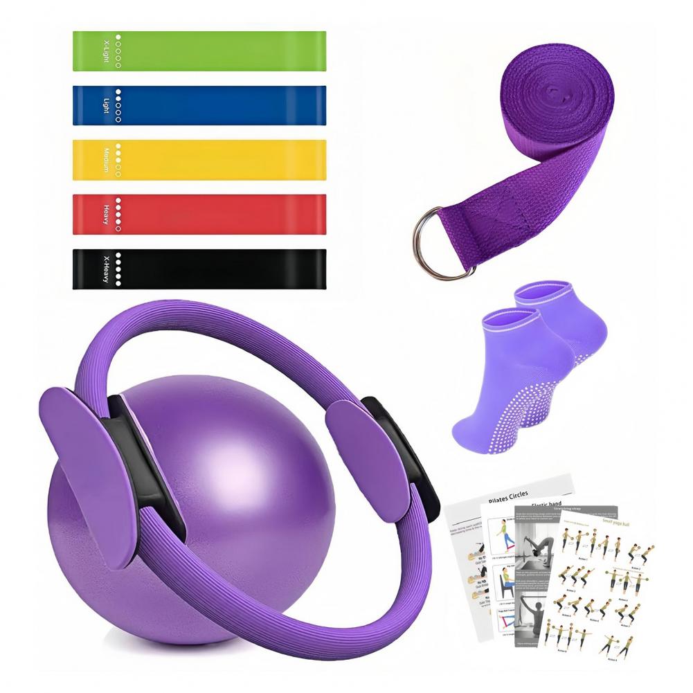 9-teiliges Yoga-Fitness-Set mi – Pilates Yoga Resistance Ring Bewertung und Preis