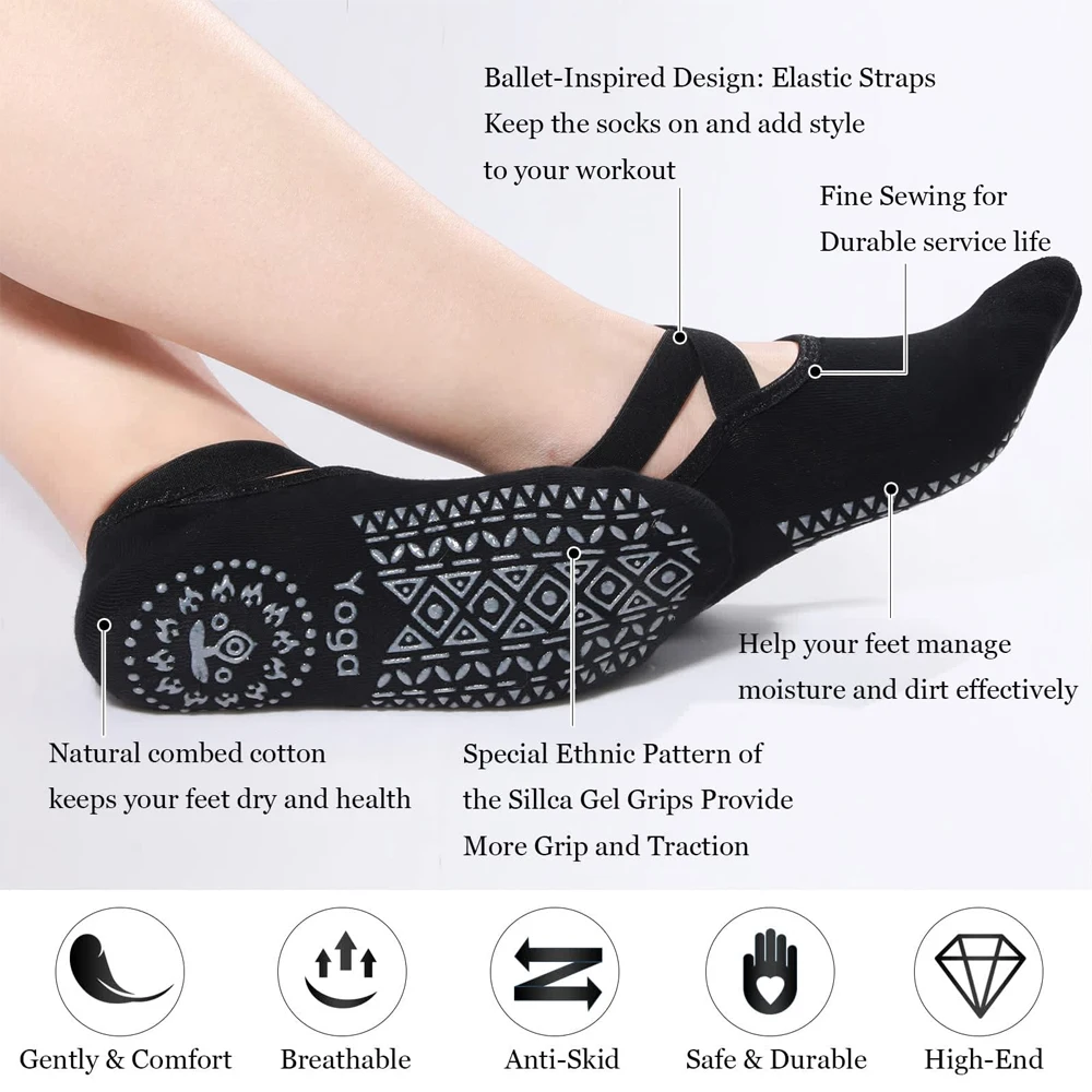 1 Paar Yoga-Socken für Frauen  – Pilates Yoga And Barre Bewertung und Preis
