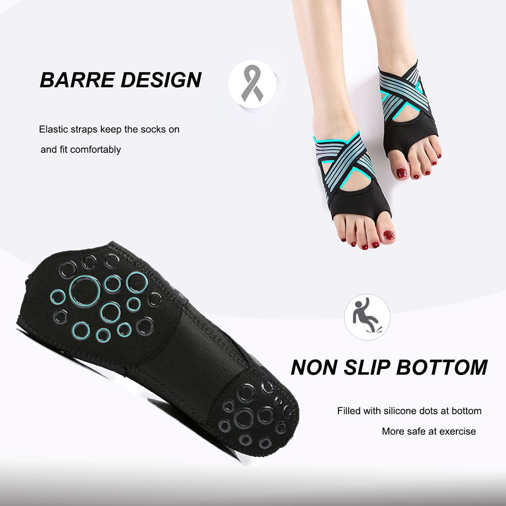 1 Paar rutschfeste, zehenlose  – Pilates Yoga And Barre Bewertung und Preis