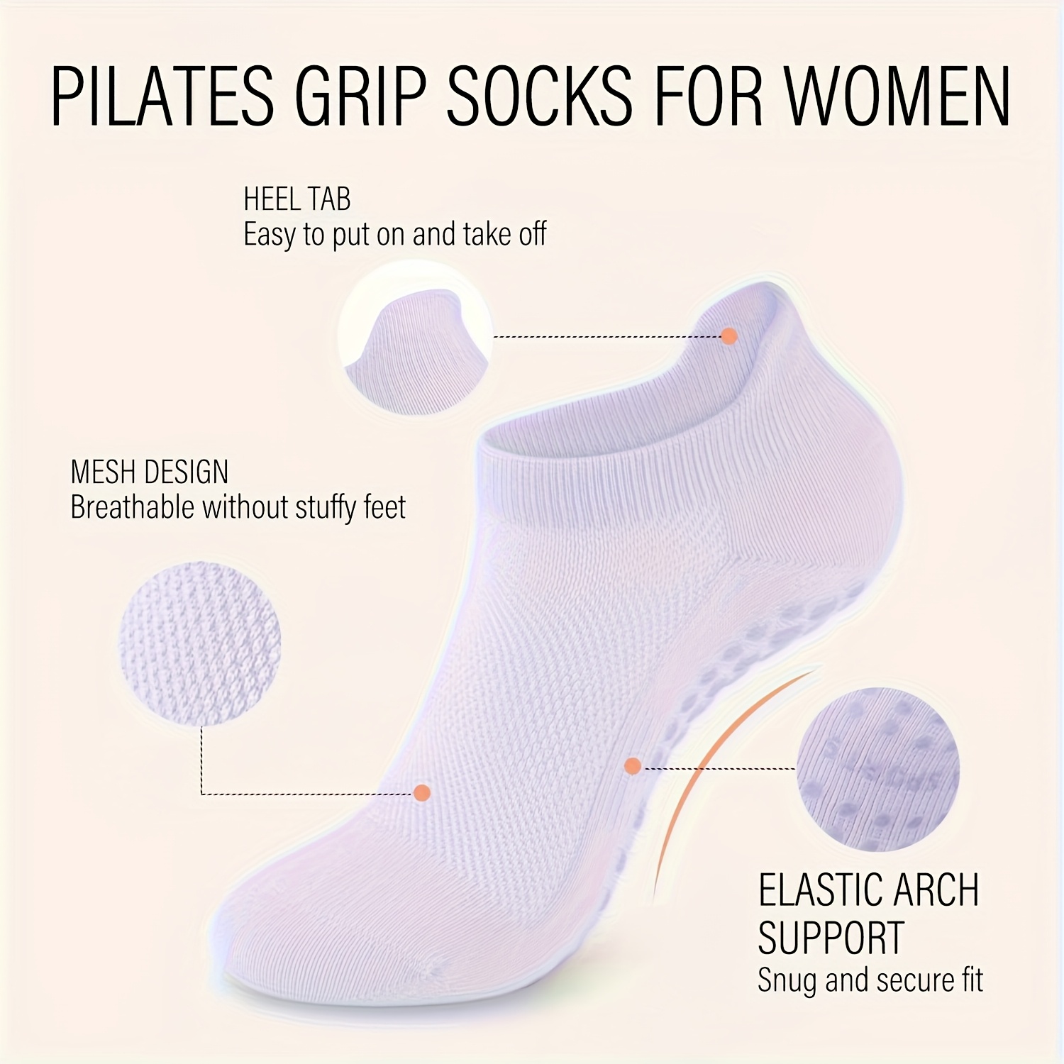 1 Paar Grip-Pilates-Socken für – Pilates Yoga And Barre Bewertung und Preis
